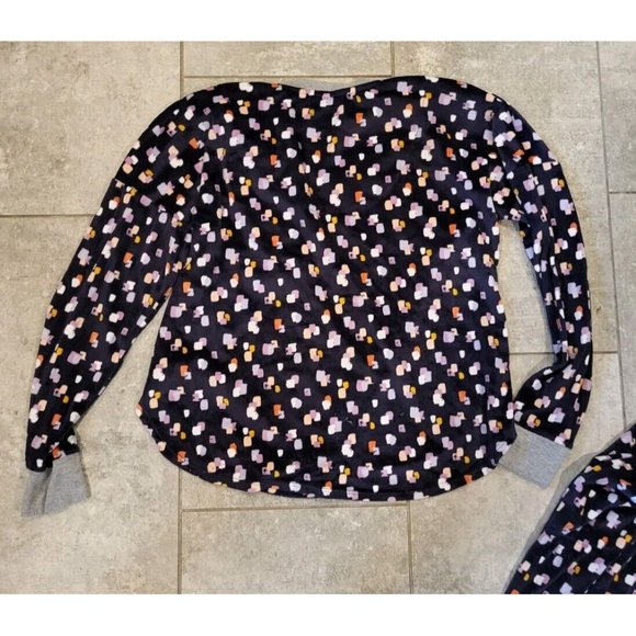 Cuddl Duds 2pc Long Sleeve Purple Abstract Print Pajamas Sz M Pockets Plush - Picture 5 of 8